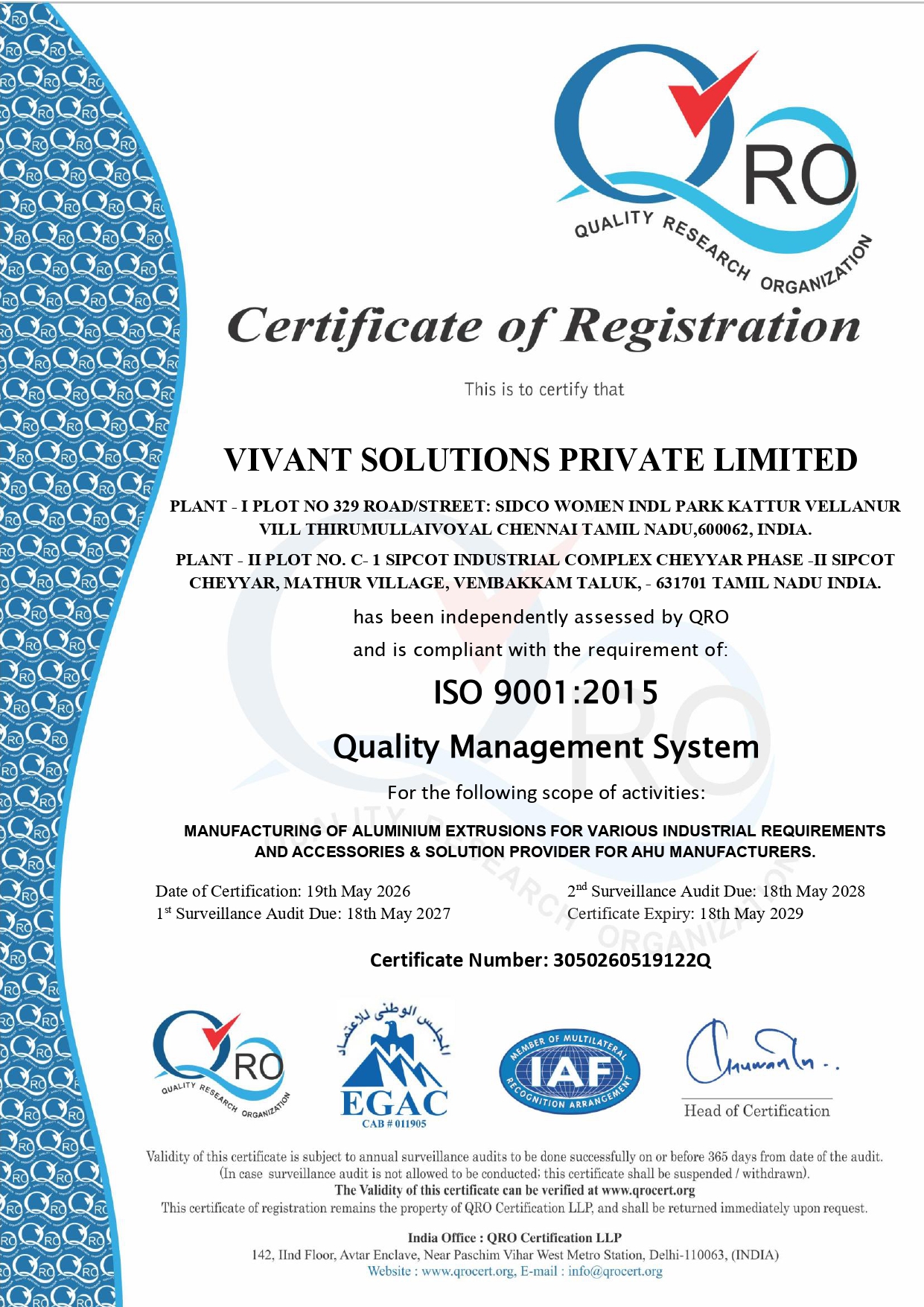 ISO 9001 Certificate